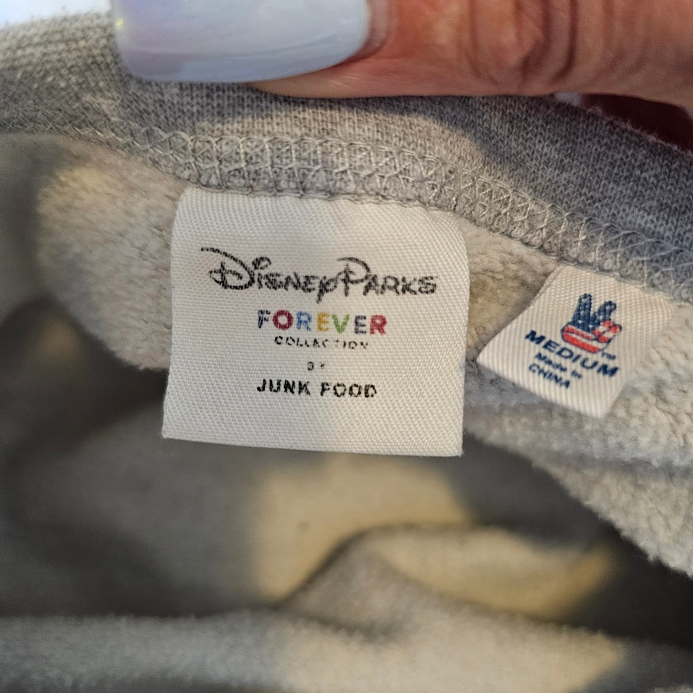 Disney Parks Forever Junk Food med fantasyland peter pan sweatshirt gray - Picture 4 of 6
